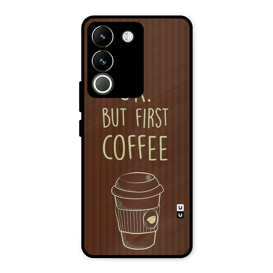 Coffee Stripes Metal Back Case for Vivo Y200