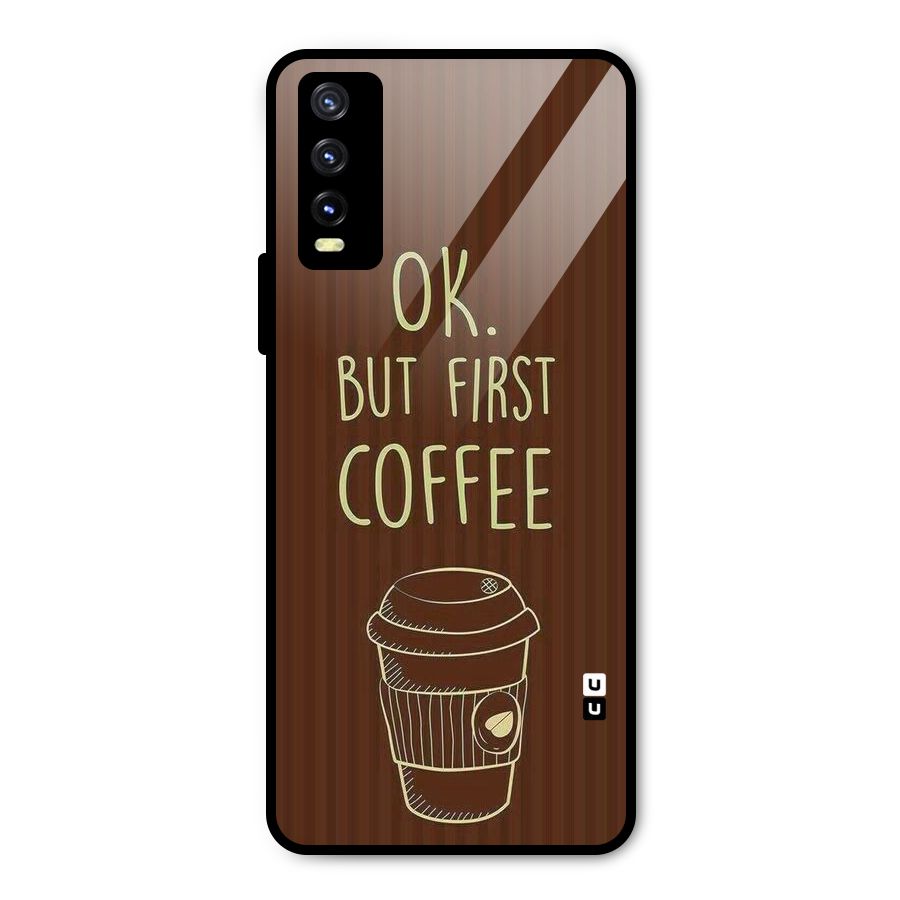 Coffee Stripes Metal Back Case for Vivo Y20g
