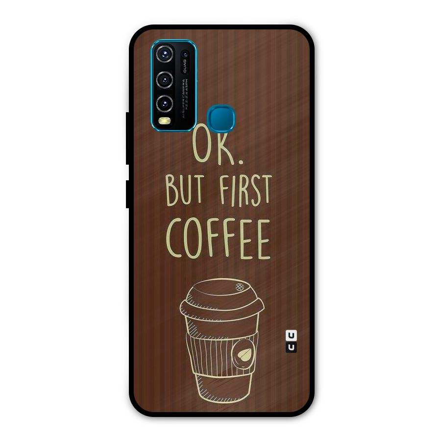 Coffee Stripes Metal Back Case for Vivo Y30
