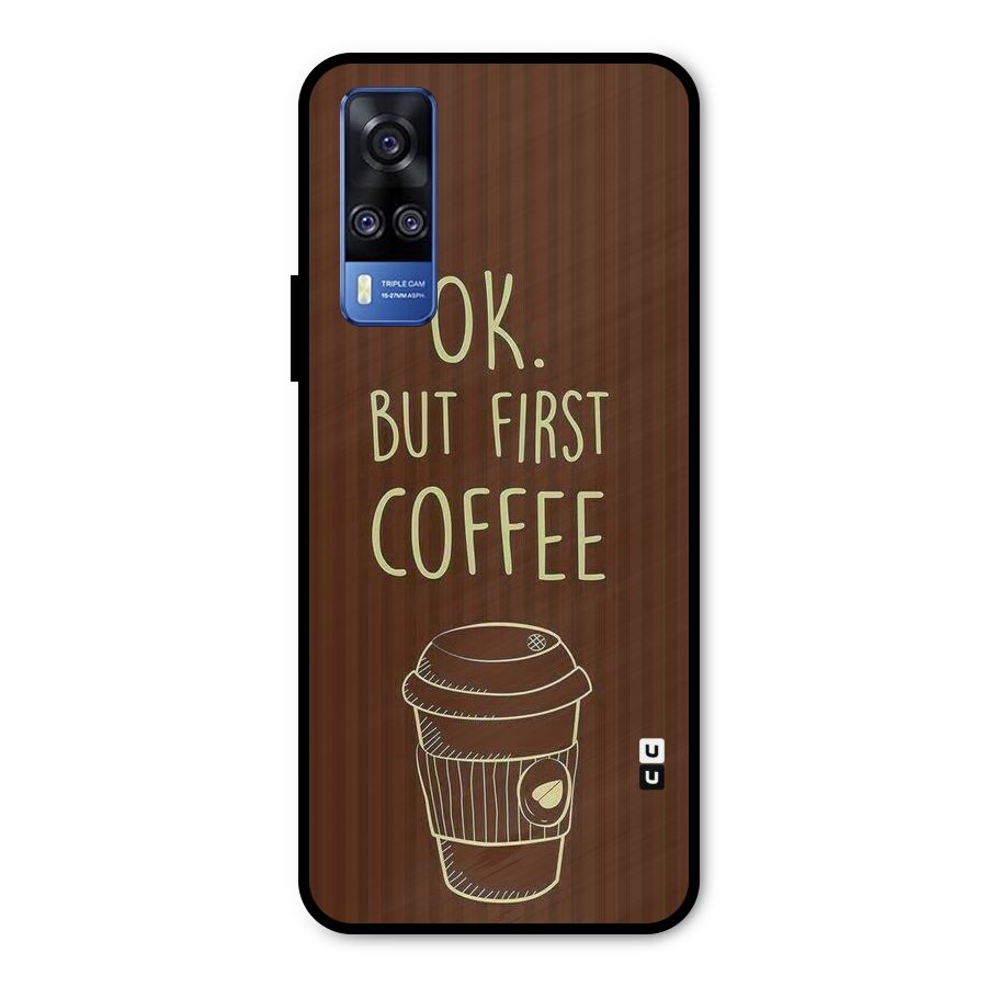 Coffee Stripes Metal Back Case for Vivo Y31