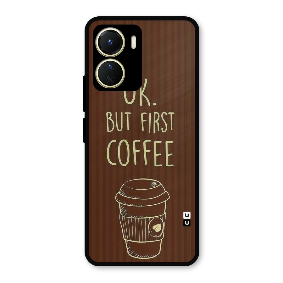 Coffee Stripes Metal Back Case for Vivo Y56