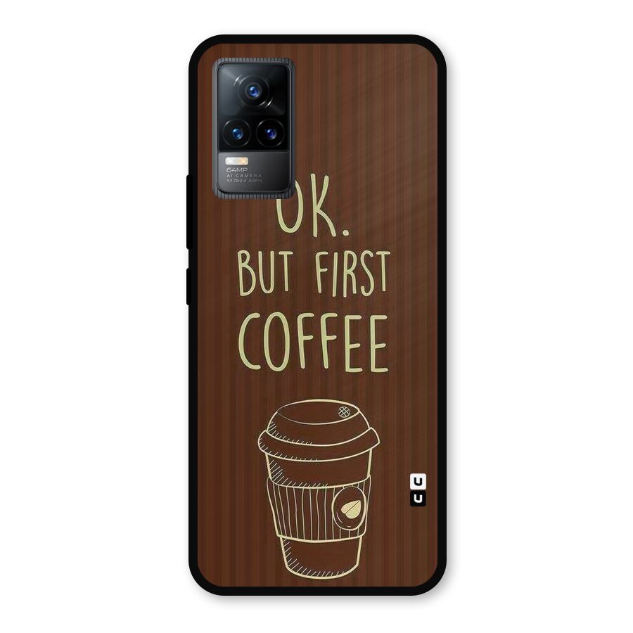 Coffee Stripes Metal Back Case for Vivo Y73