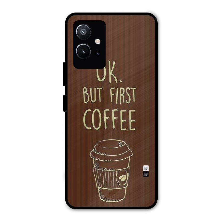 Coffee Stripes Metal Back Case for Vivo Y75 5G
