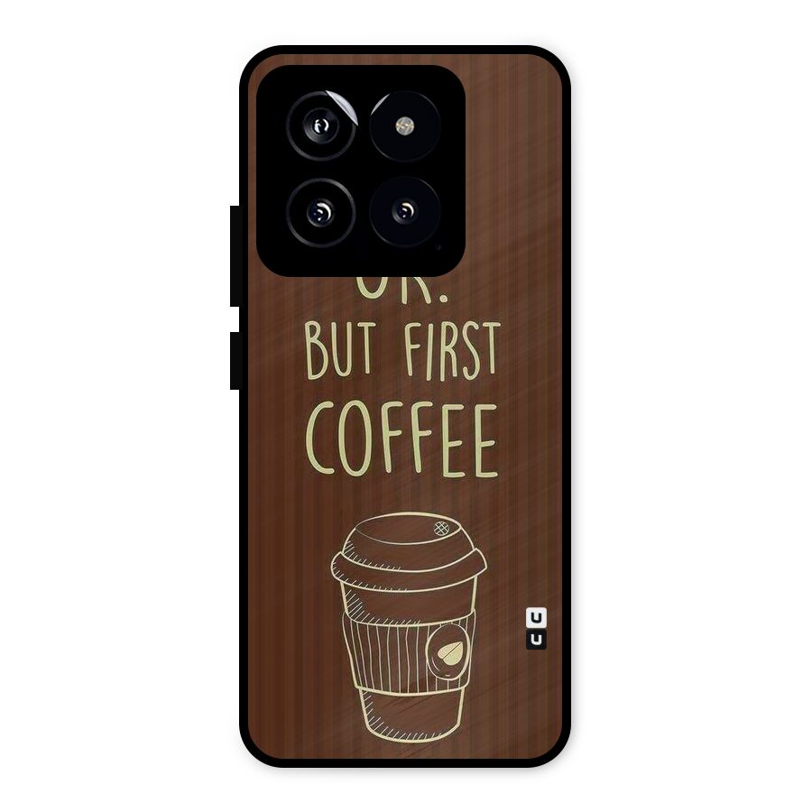 Coffee Stripes Metal Back Case for Xiaomi 14