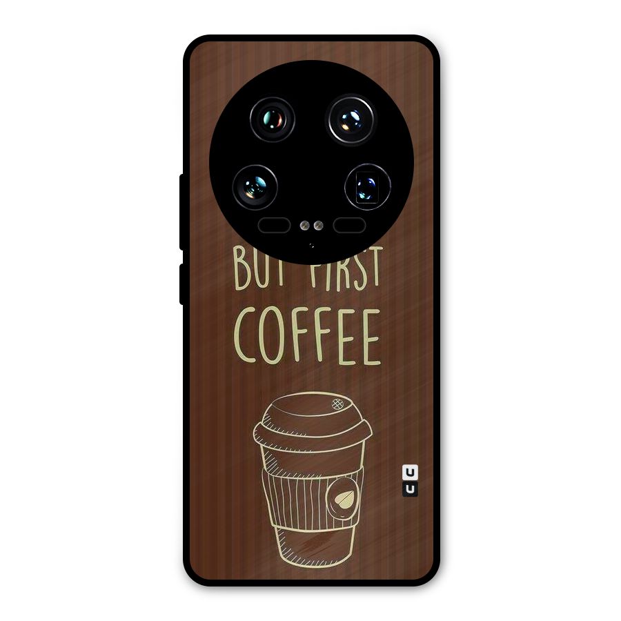 Coffee Stripes Metal Back Case for Xiaomi 14 Ultra