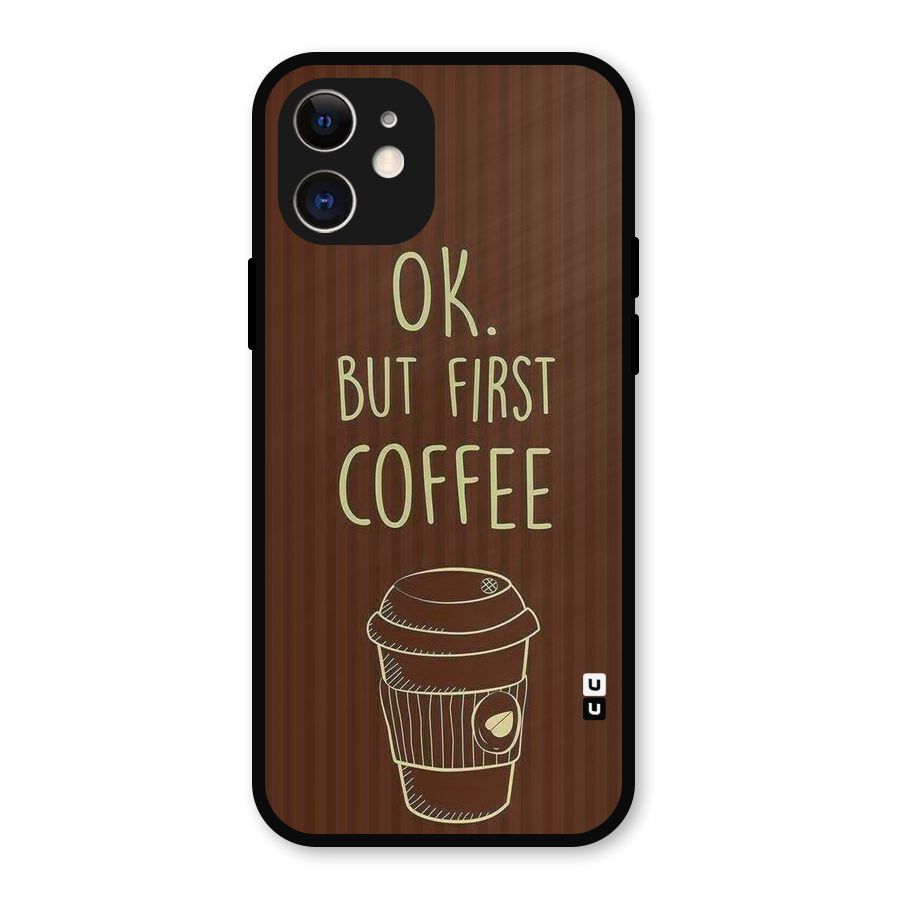 Coffee Stripes Metal Back Case for iPhone 12
