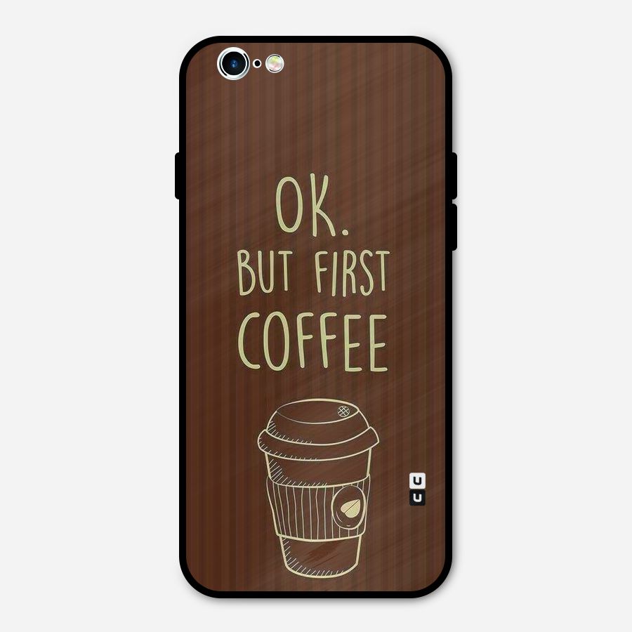 Coffee Stripes Metal Back Case for iPhone 6 6s