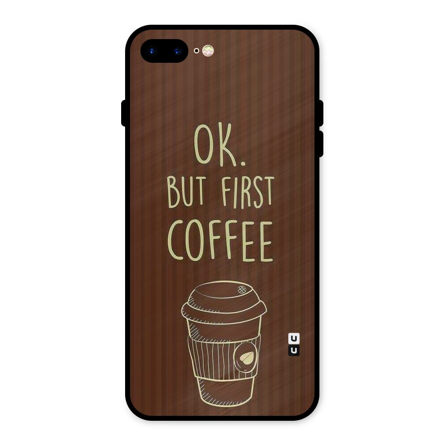 Coffee Stripes Metal Back Case for iPhone 8 Plus