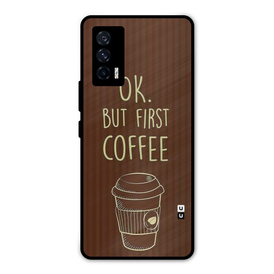 Coffee Stripes Metal Back Case for iQOO 7 5G