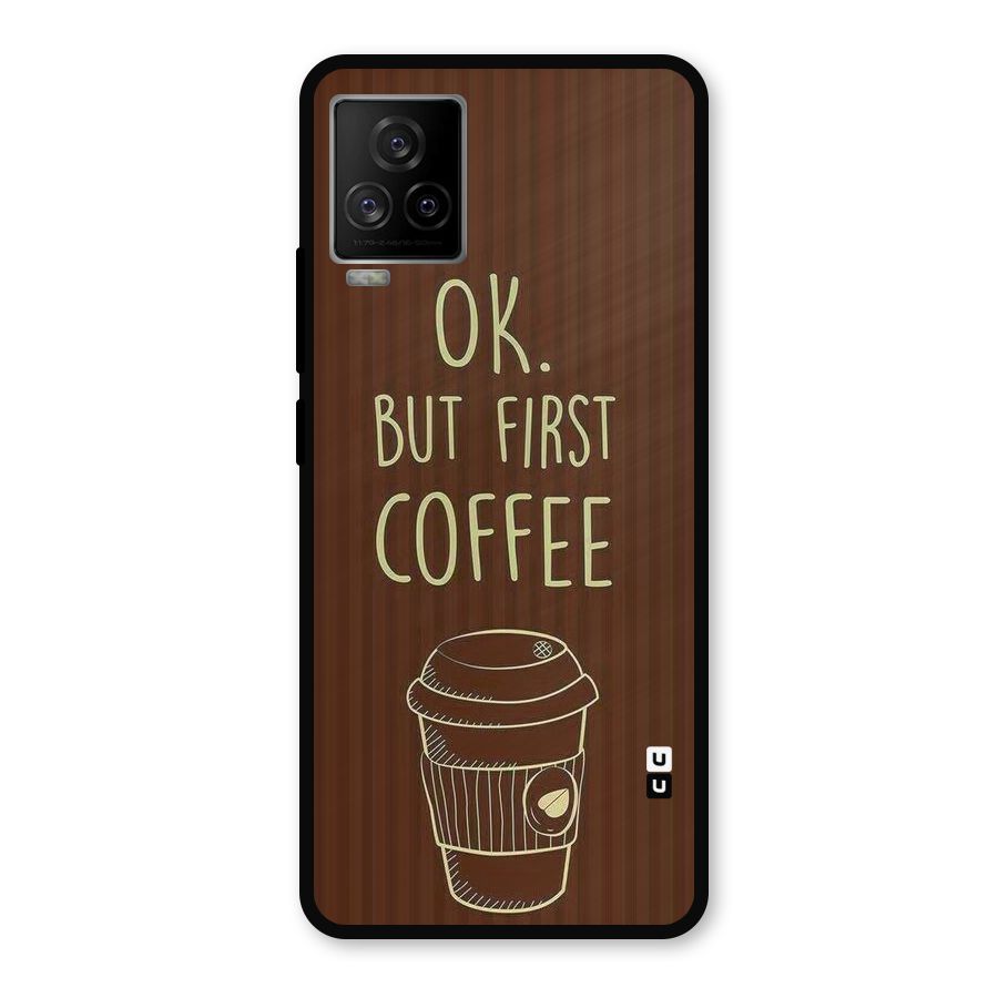 Coffee Stripes Metal Back Case for iQOO 7 Legend 5G