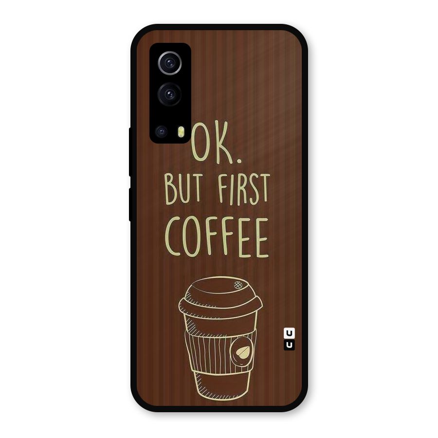 Coffee Stripes Metal Back Case for iQOO Z3