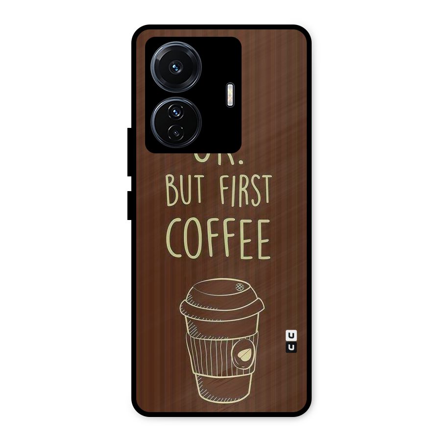 Coffee Stripes Metal Back Case for iQOO Z6