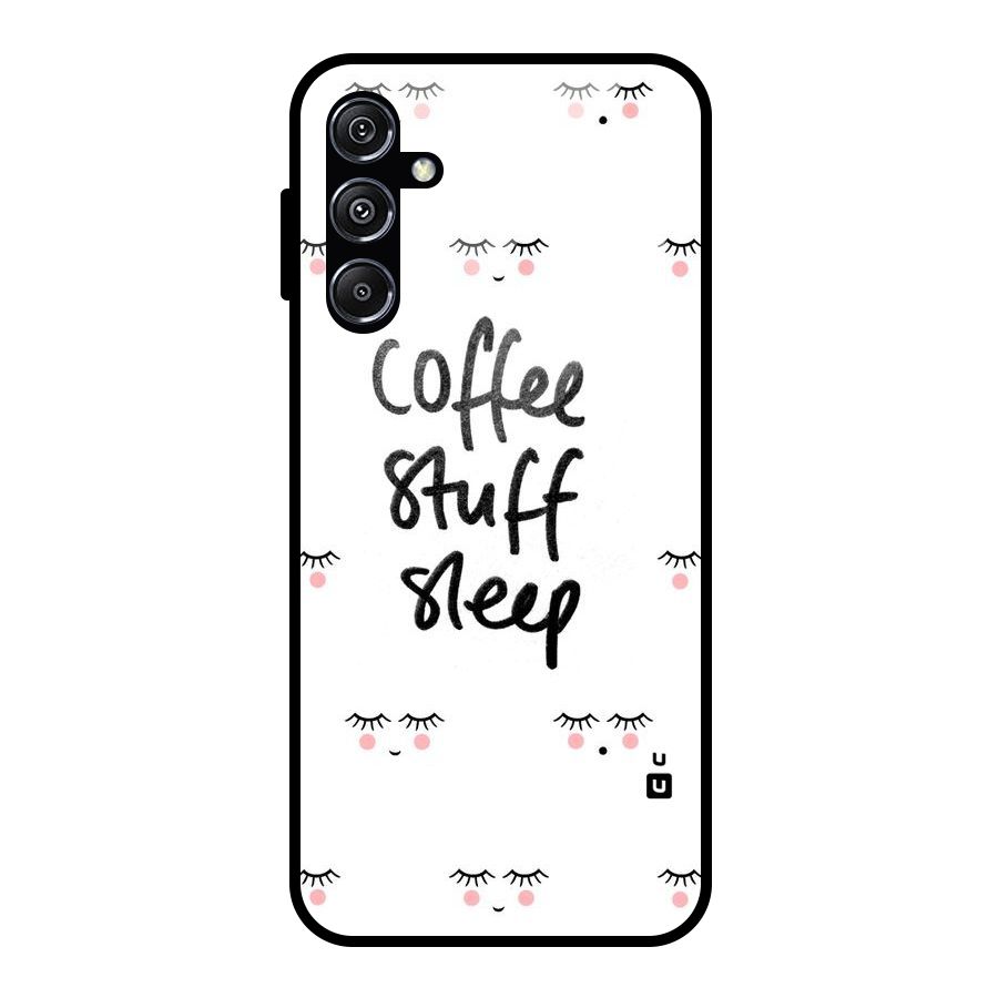 Coffee Stuff Sleep Glass Back Case for Galaxy M34 5G