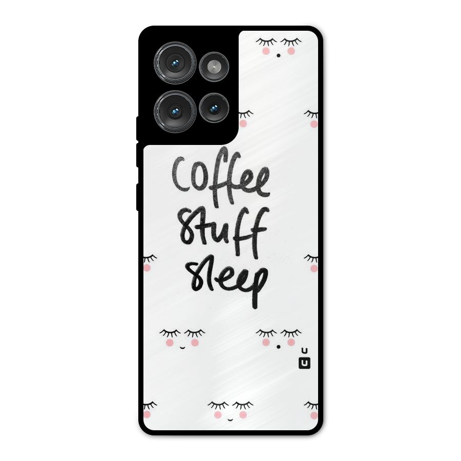 Coffee Stuff Sleep Metal Back Case for Motorola Edge 50