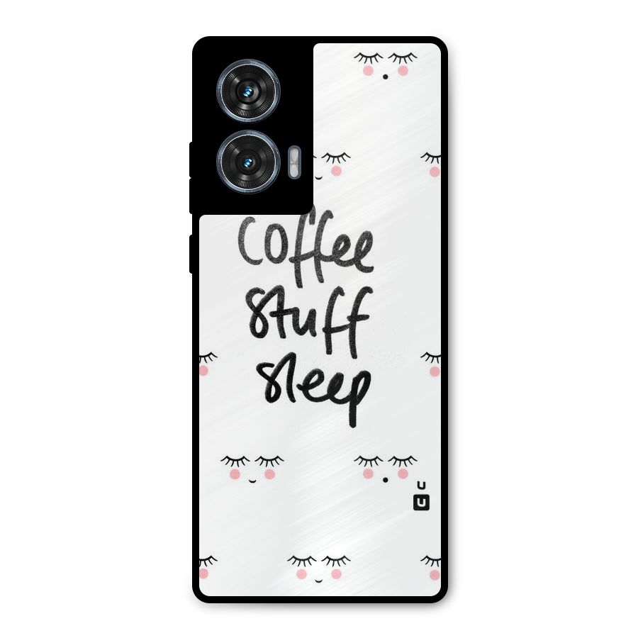 Coffee Stuff Sleep Metal Back Case for Motorola Edge 50 Fusion