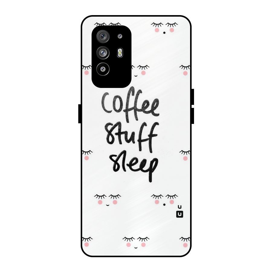 Coffee Stuff Sleep Metal Back Case for Oppo F19 Pro Plus 5G