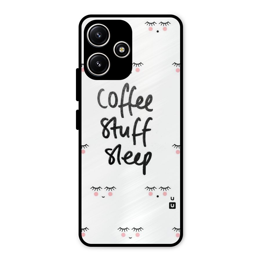 Coffee Stuff Sleep Metal Back Case for Poco M6 Pro