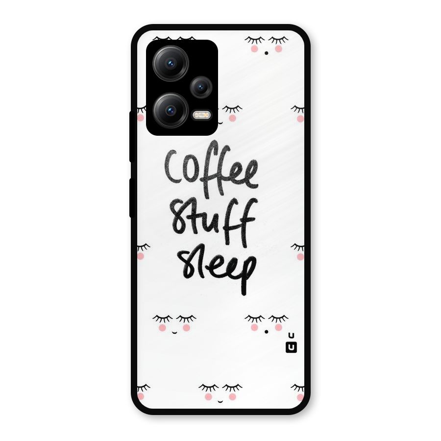 Coffee Stuff Sleep Metal Back Case for Redmi Note 12 5G