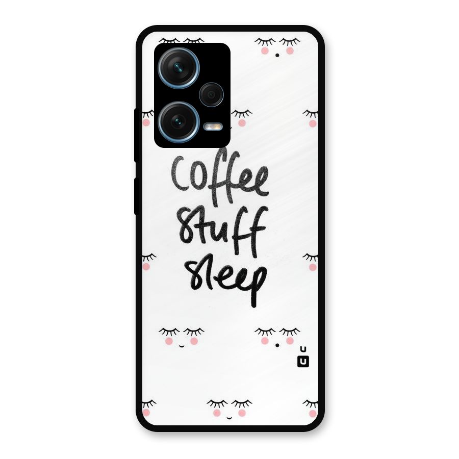 Coffee Stuff Sleep Metal Back Case for Redmi Note 12 Pro Plus 5G