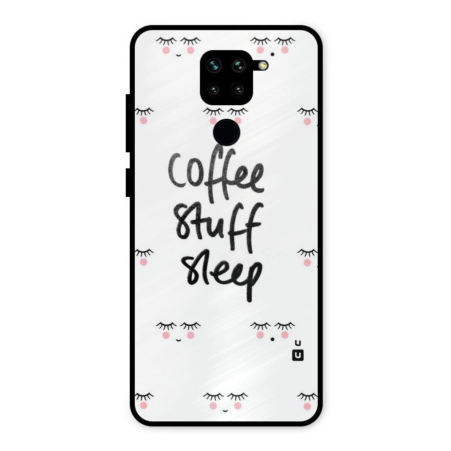 Coffee Stuff Sleep Metal Back Case for Redmi Note 9