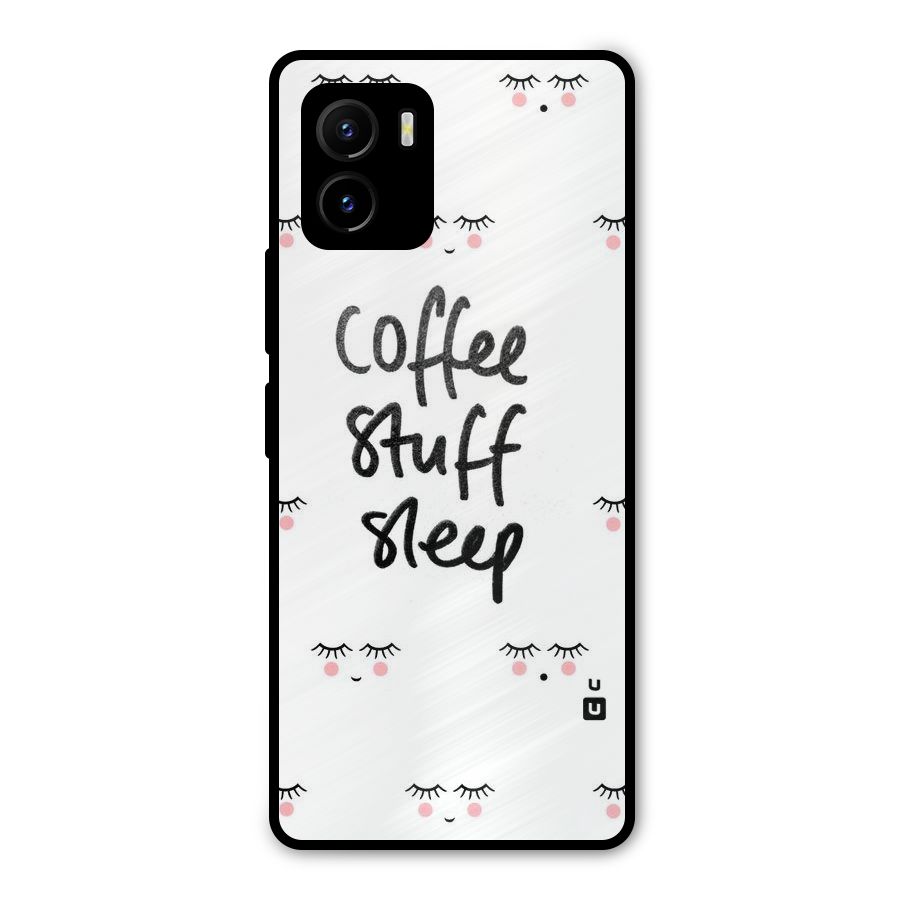 Coffee Stuff Sleep Metal Back Case for Vivo Y15s
