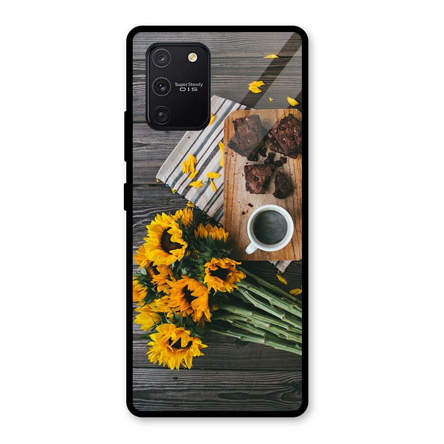 Coffee and Flowers Glass Back Case for Galaxy S10 Lite