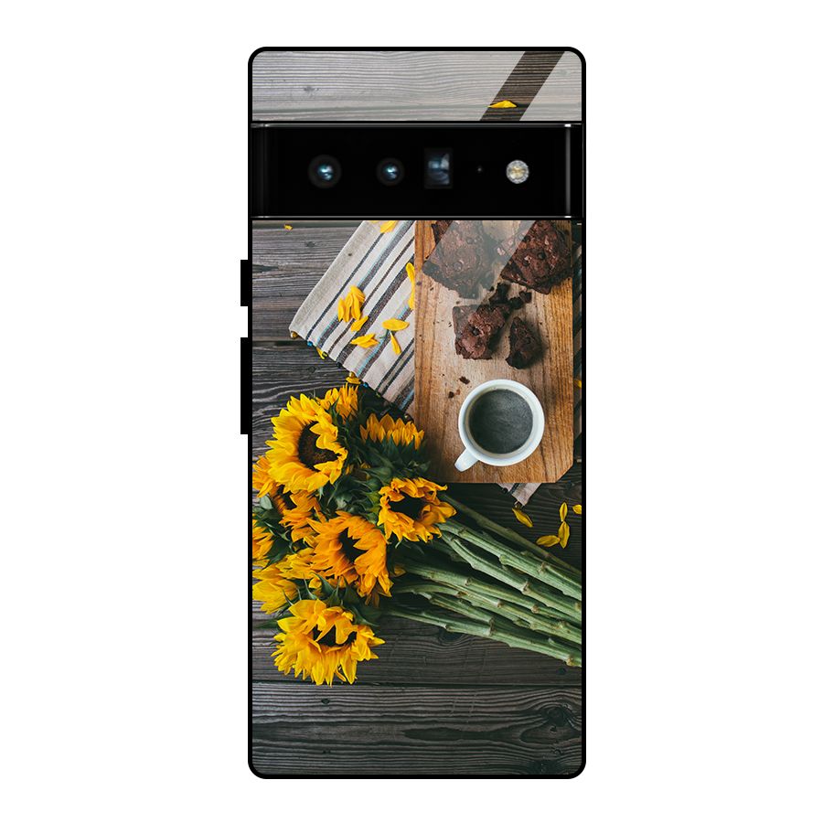 Coffee and Flowers Glass Back Case for Google Pixel 6 Pro