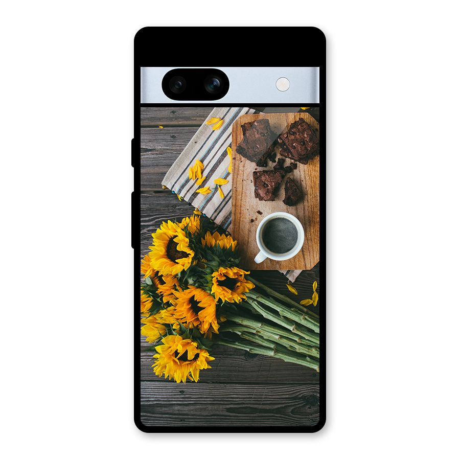 Coffee and Flowers Glass Back Case for Google Pixel 7a