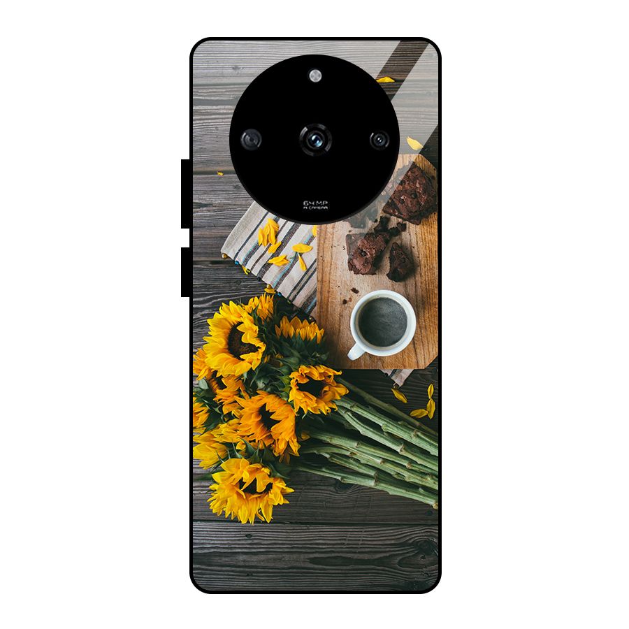 Coffee and Flowers Glass Back Case for Realme Narzo 60 5G