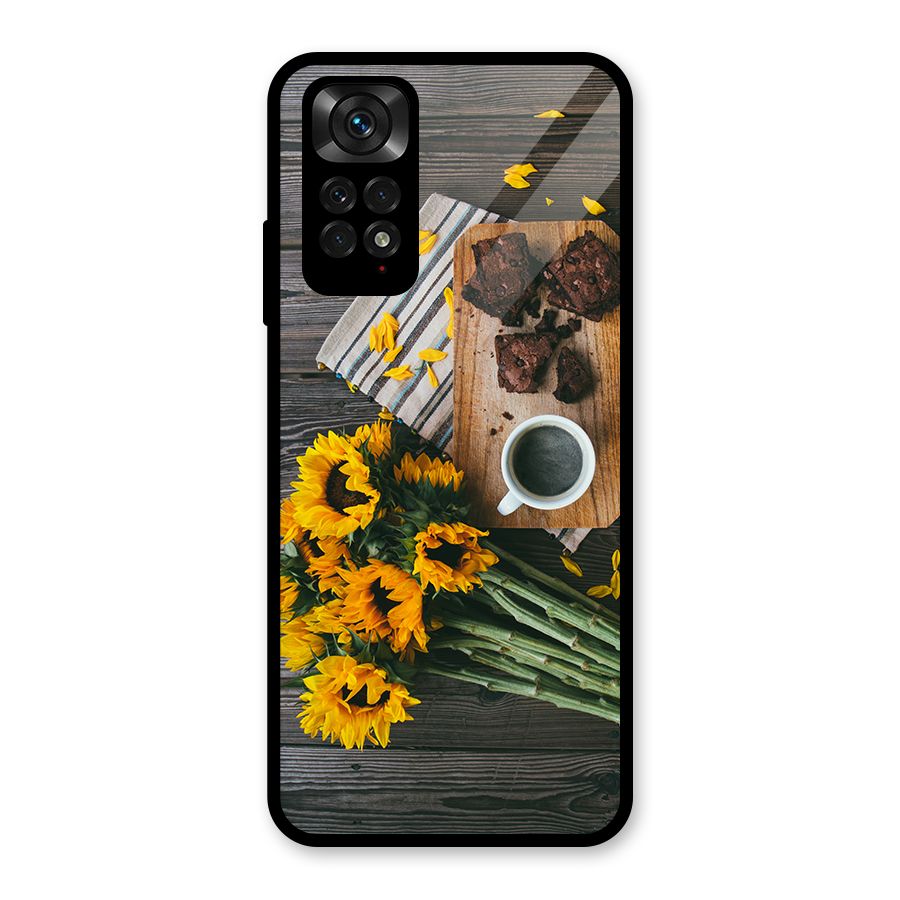 Coffee and Flowers Glass Back Case for Redmi Note 11S