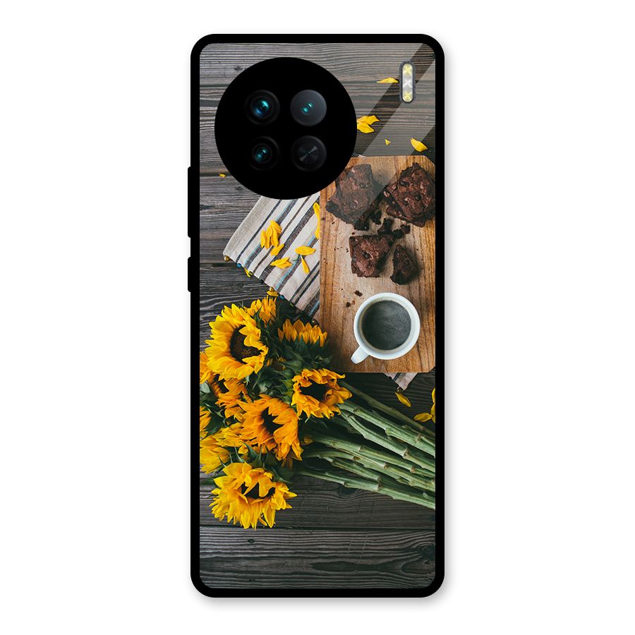 Coffee and Flowers Glass Back Case for Vivo X90