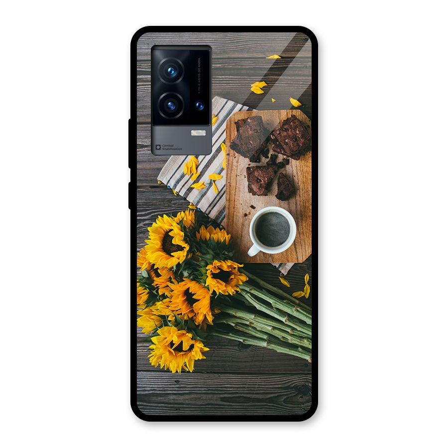 Coffee and Flowers Glass Back Case for iQOO 9 5G