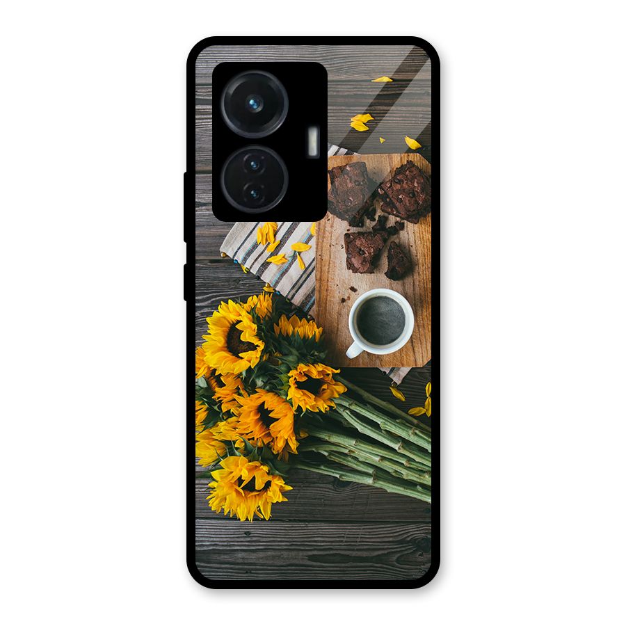Coffee and Flowers Glass Back Case for iQOO Z6 44W