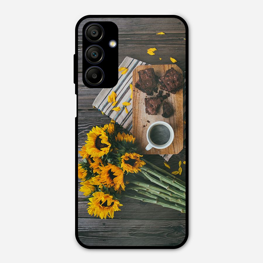 Coffee and Flowers Metal Back Case for Galaxy A15 5G