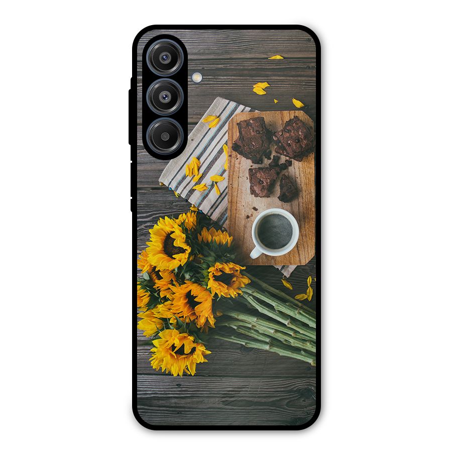 Coffee and Flowers Metal Back Case for Galaxy A16 5G