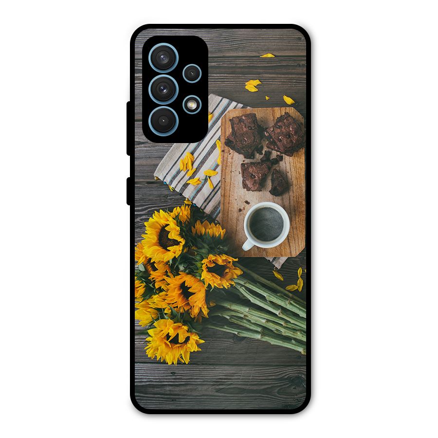 Coffee and Flowers Metal Back Case for Galaxy A32