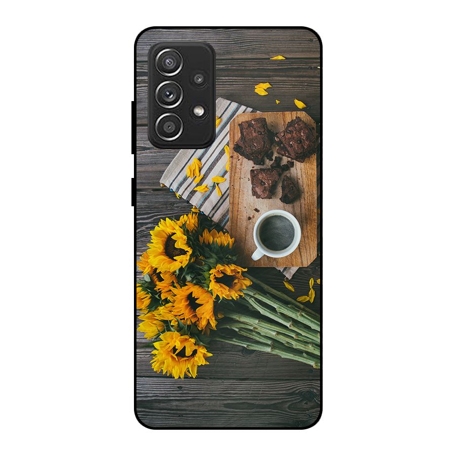 Coffee and Flowers Metal Back Case for Galaxy A52s 5G