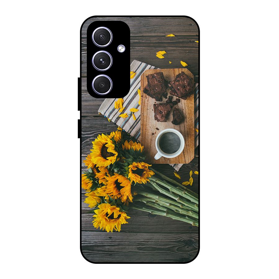 Coffee and Flowers Metal Back Case for Galaxy A54