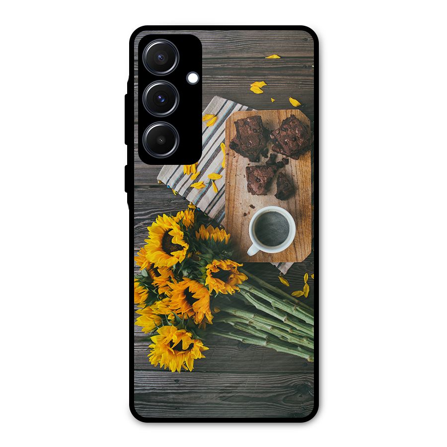 Coffee and Flowers Metal Back Case for Galaxy A55
