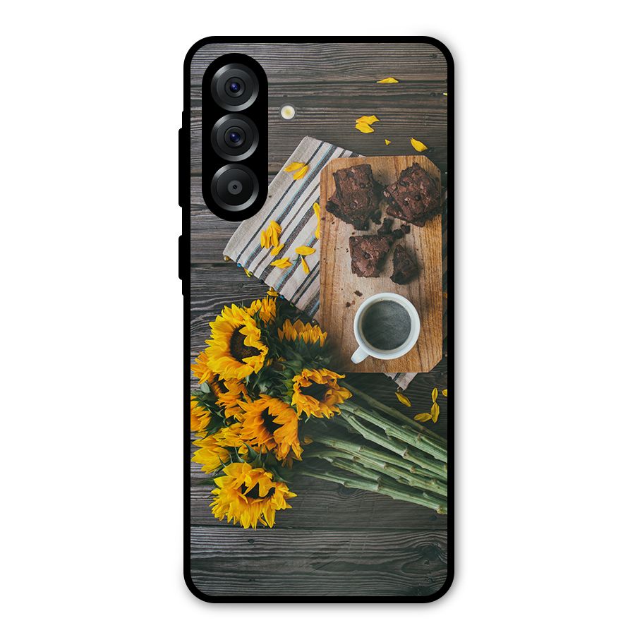 Coffee and Flowers Metal Back Case for Galaxy A56