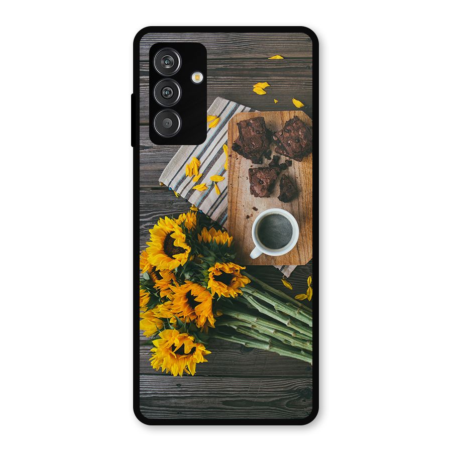 Coffee and Flowers Metal Back Case for Galaxy F13