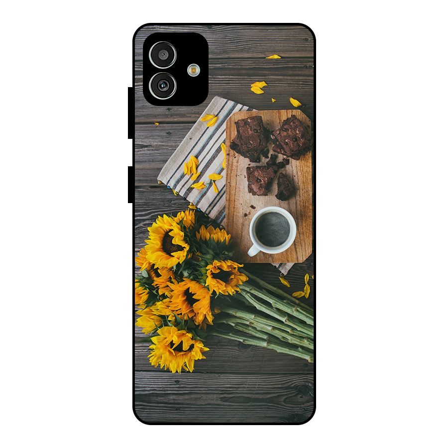 Coffee and Flowers Metal Back Case for Galaxy M13 5G