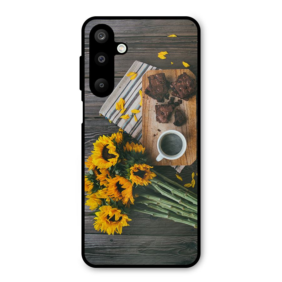 Coffee and Flowers Metal Back Case for Galaxy M16