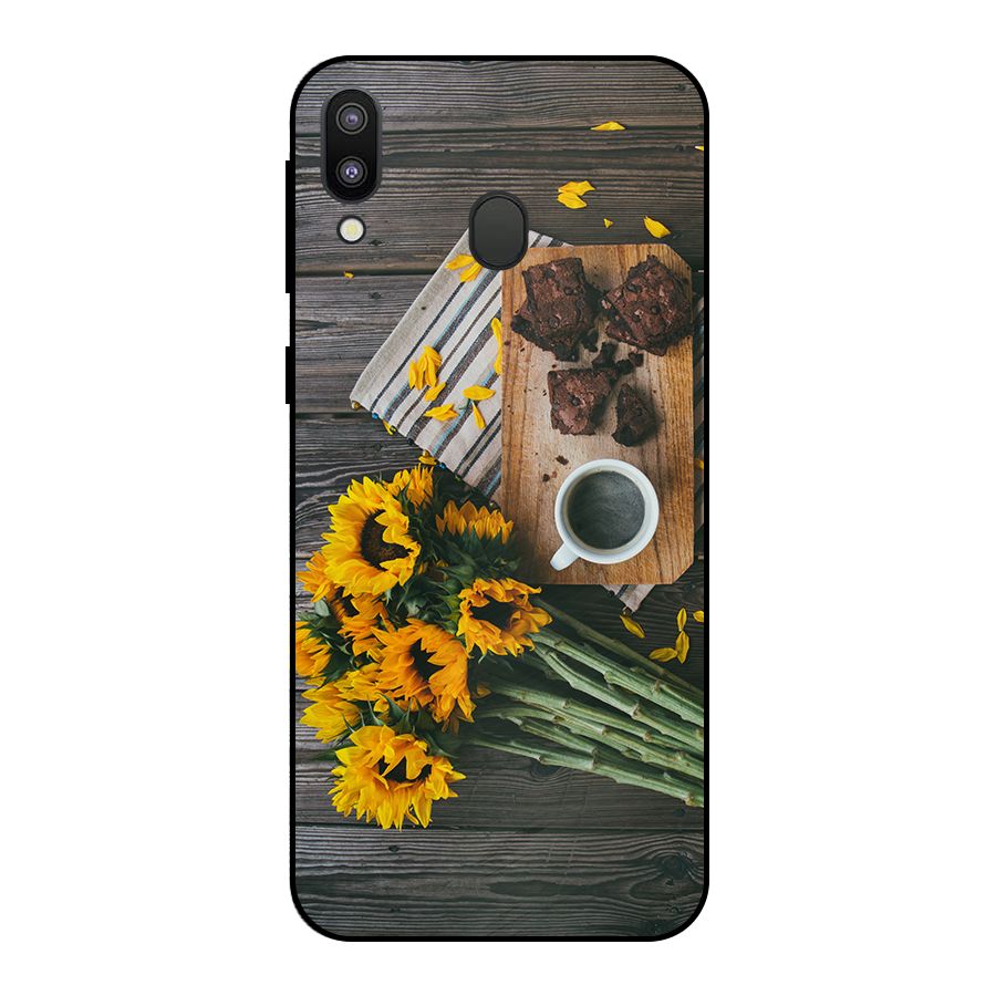 Coffee and Flowers Metal Back Case for Galaxy M20