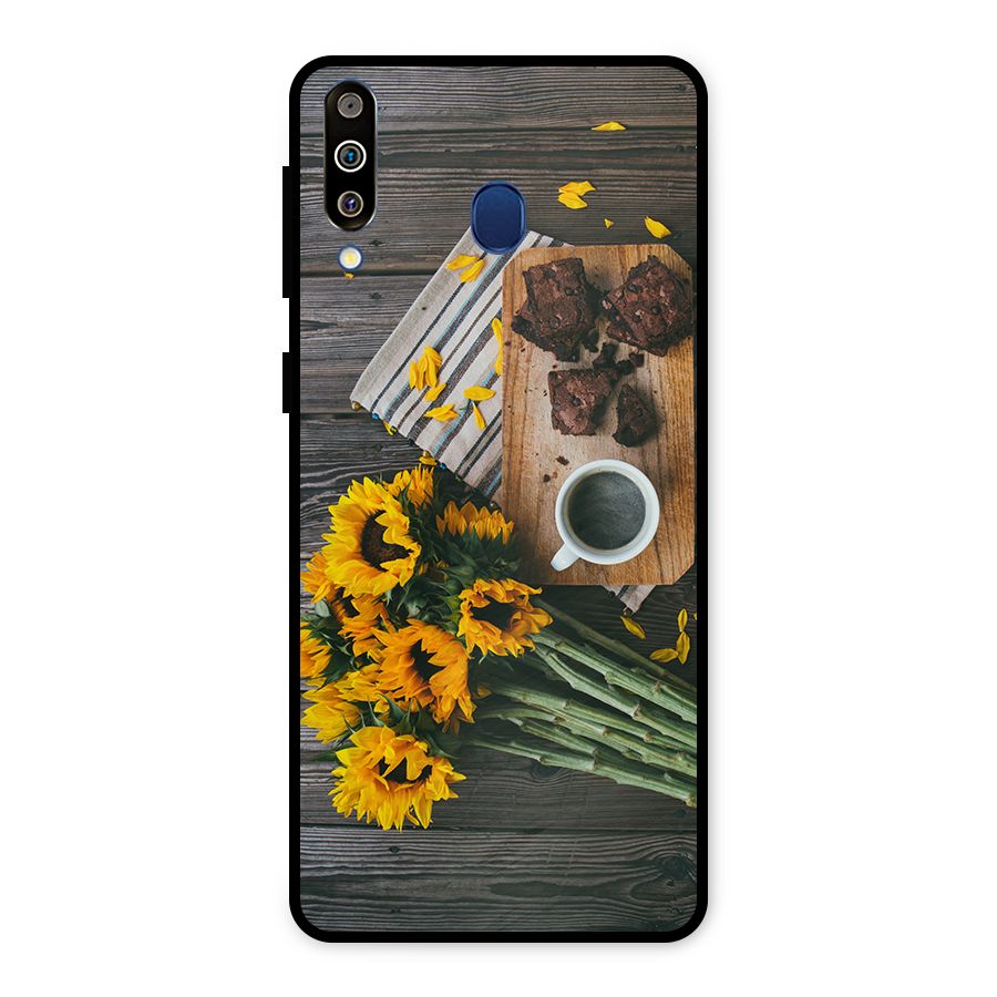 Coffee and Flowers Metal Back Case for Galaxy M30