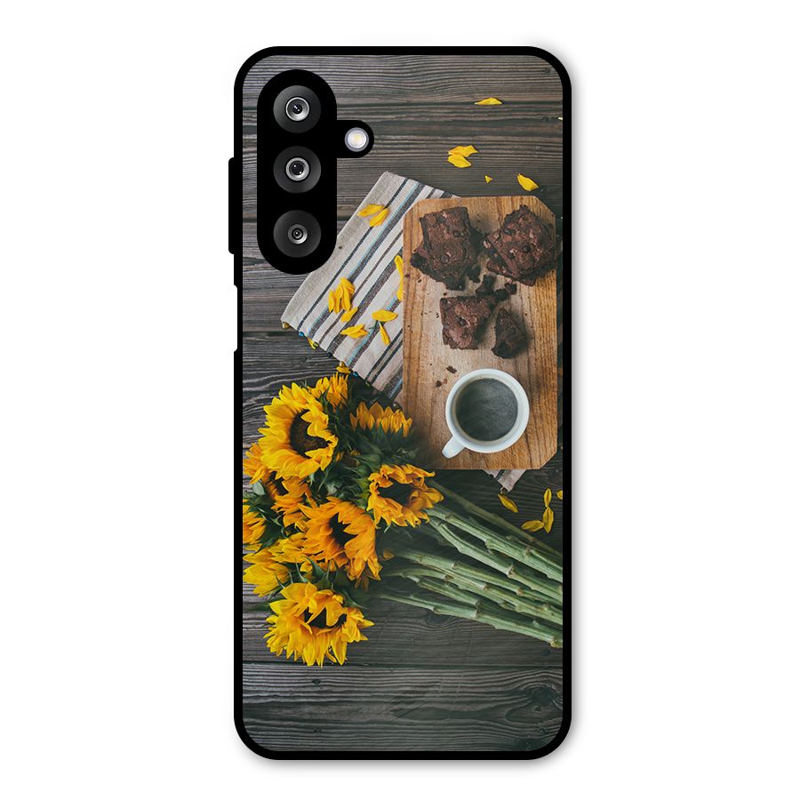 Coffee and Flowers Metal Back Case for Galaxy M36