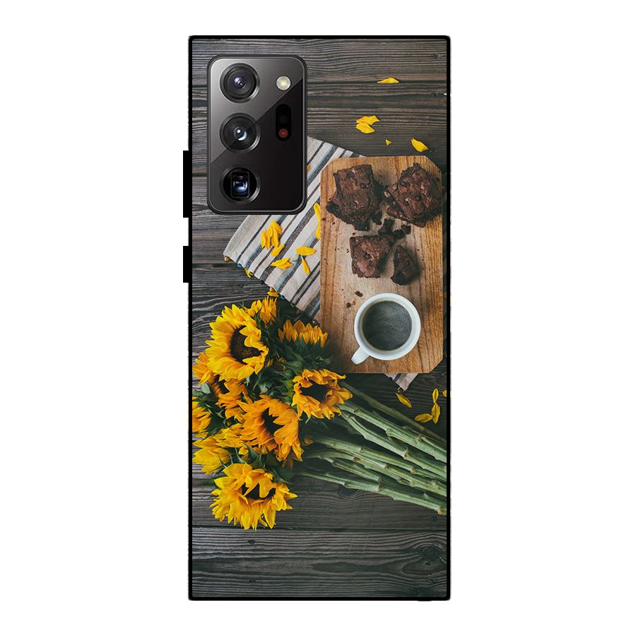 Coffee and Flowers Metal Back Case for Galaxy Note 20 Ultra