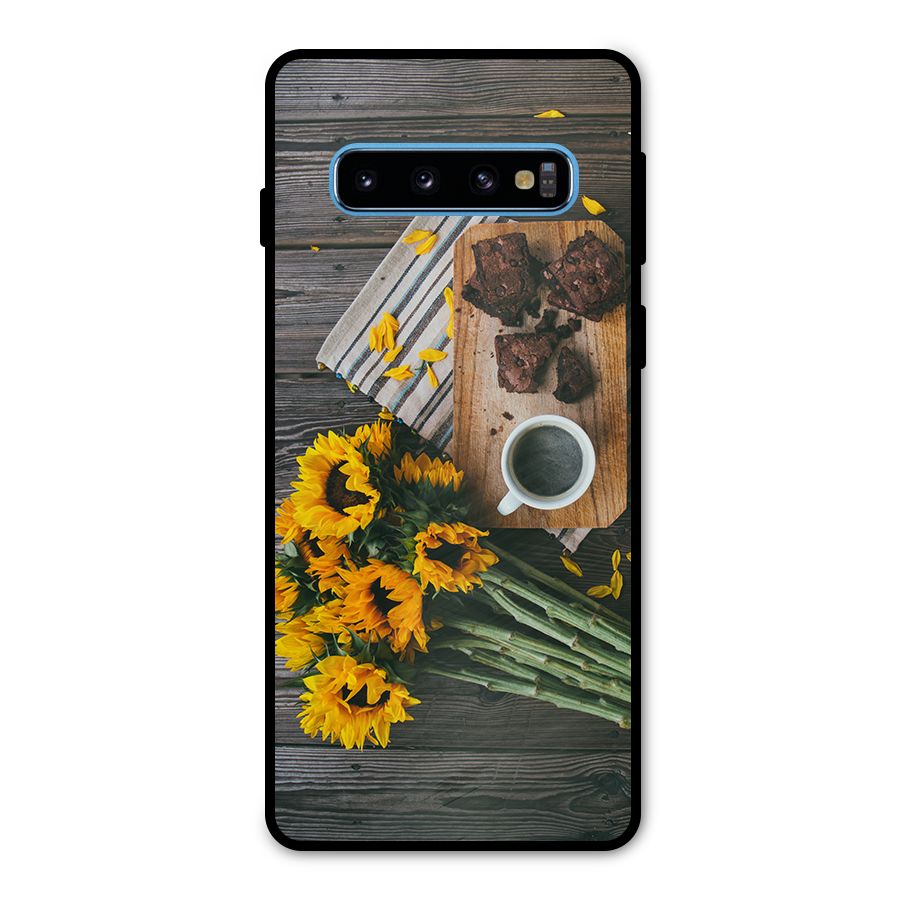 Coffee and Flowers Metal Back Case for Galaxy S10
