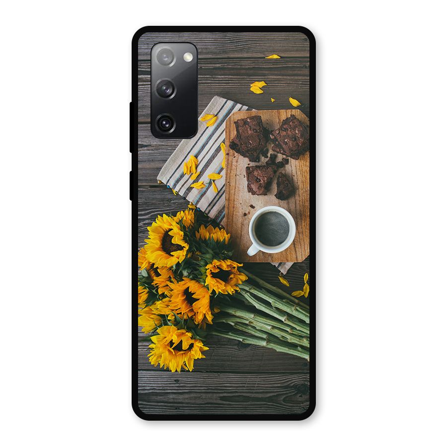 Coffee and Flowers Metal Back Case for Galaxy S20 FE 5G