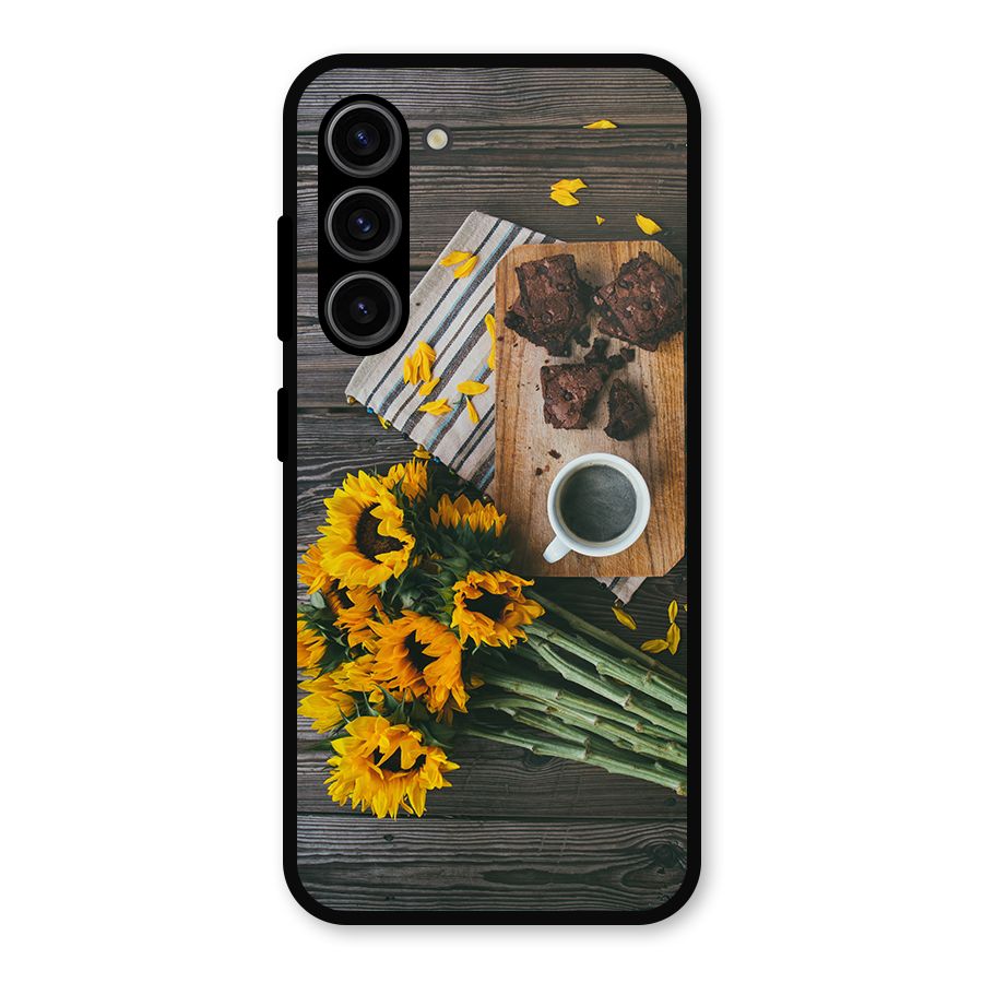 Coffee and Flowers Metal Back Case for Galaxy S23